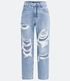 Imagem miniatura do produto Pantalón Boyfriend Jeans con Cintura Alta y Desgastes Grandes Azul 7