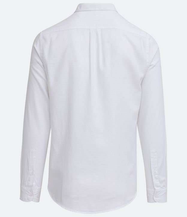 Camisa Manga Larga en Algodón con Estampa Discreta Blanco 8
