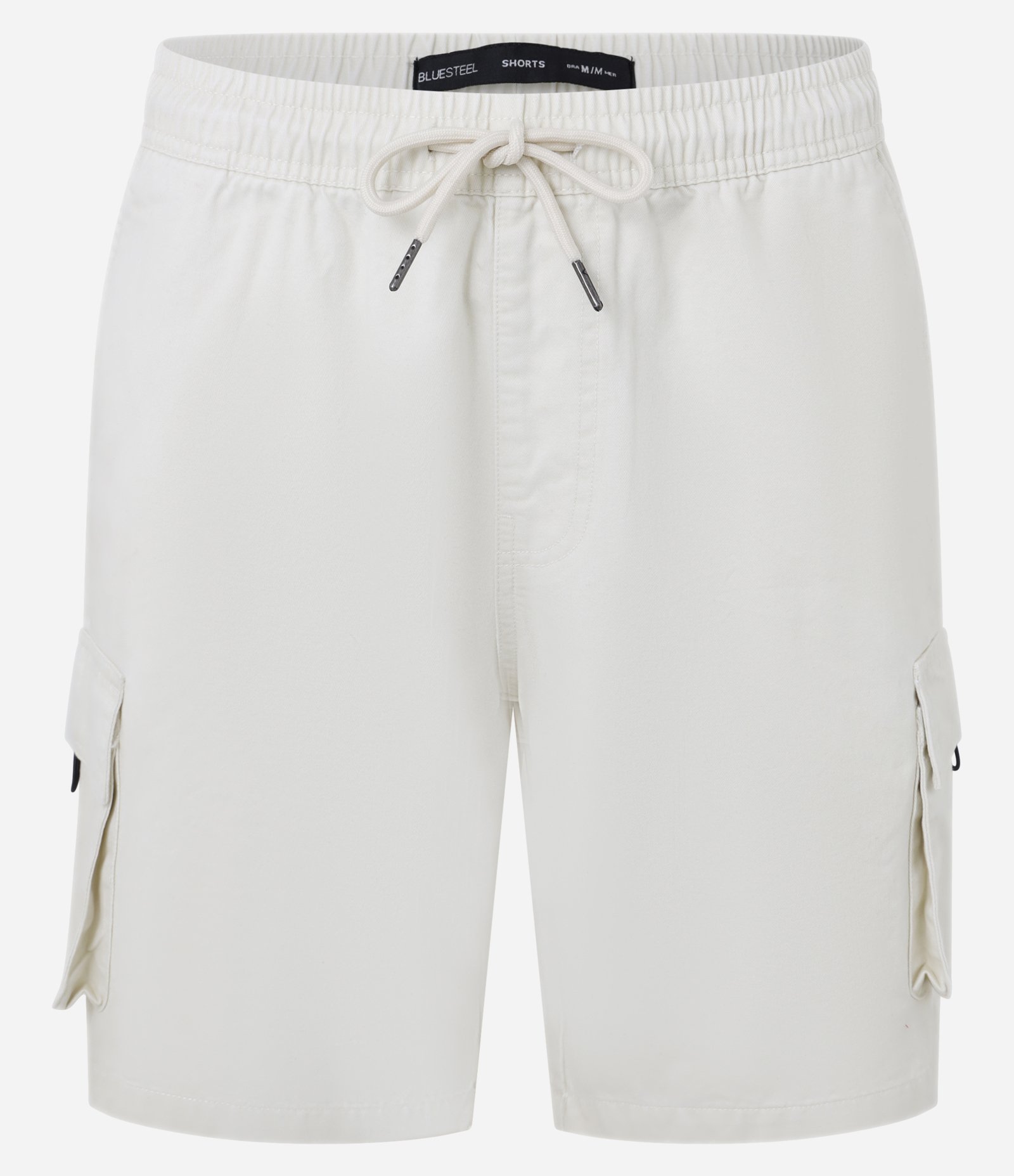 Bermuda em Algodão com Cós Elástico e Bolsos Cargo Bege 5