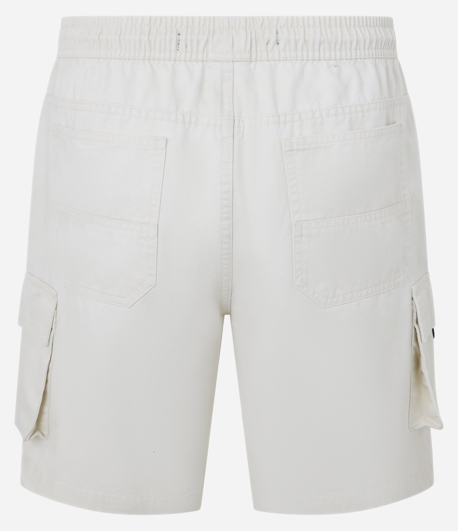 Bermuda em Algodão com Cós Elástico e Bolsos Cargo Bege 6
