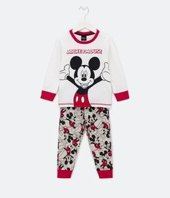 Pijama Longo Infantil com Estampa do Mickey - Tam 1 a 4 anos