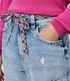Imagem miniatura do produto Pantalón Mom Jeans con Cinturón de Cordón y Barra Acortada a Hilo Azul 7