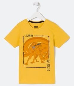 Camiseta Infantil Manga Curta com Estampa da Raposa de Nove Caudas