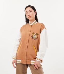 Jaqueta Bomber em Moletom com Bordado Greenville University