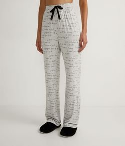 Calça de Pijama em Viscolycra com Estampa em Lettering