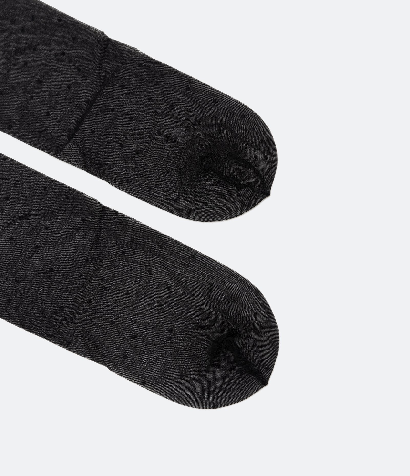 Meia Calça em Poliamida Fio 15 com Estampa Poá Preto 2