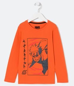 Camiseta Infantil em Meia Malha com Estampa Naruto - Tam 01 a 14 Anos