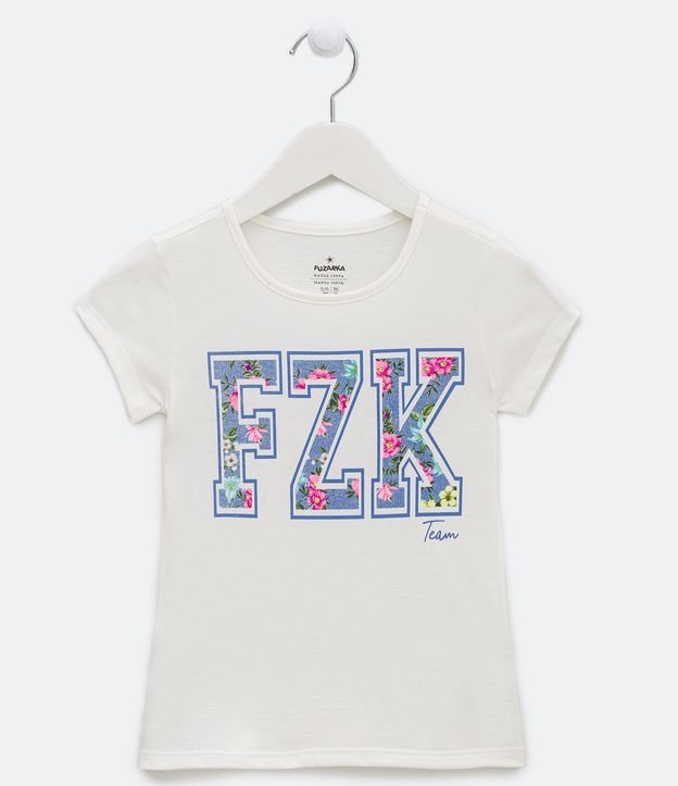 Blusa Infantil com Estampa Letras Florais - Tam 5 a 14 anos