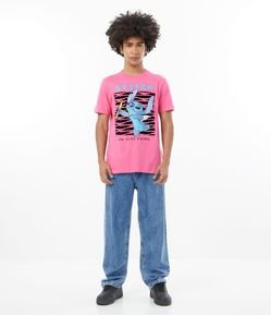 Calça Baggy em Jeans com Efeito Marmorizado