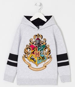 Blusão Infantil em Moletom com Capuz e Hogwarts Harry Potter - Tam 5 a 14 anos