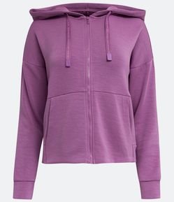 Jaqueta Esportiva em Modal com Capuz e Fechamento com Zíper