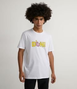Camiseta em Meia Malha Manga Curta com Estampa Os Simpsons