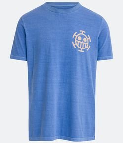 Camiseta Regular em Meia Malha com Estampa Law de One Piece