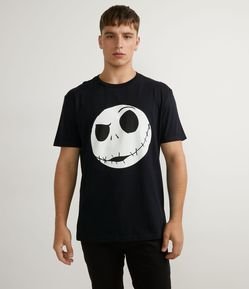 Camiseta em Meia Malha Manga Curta com Estampa Fosforescente Estranho Mundo de Jack