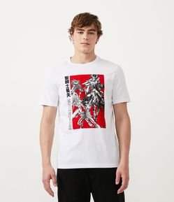 Camiseta em Meia Malha com Estampa Cavaleiros do Zodíaco