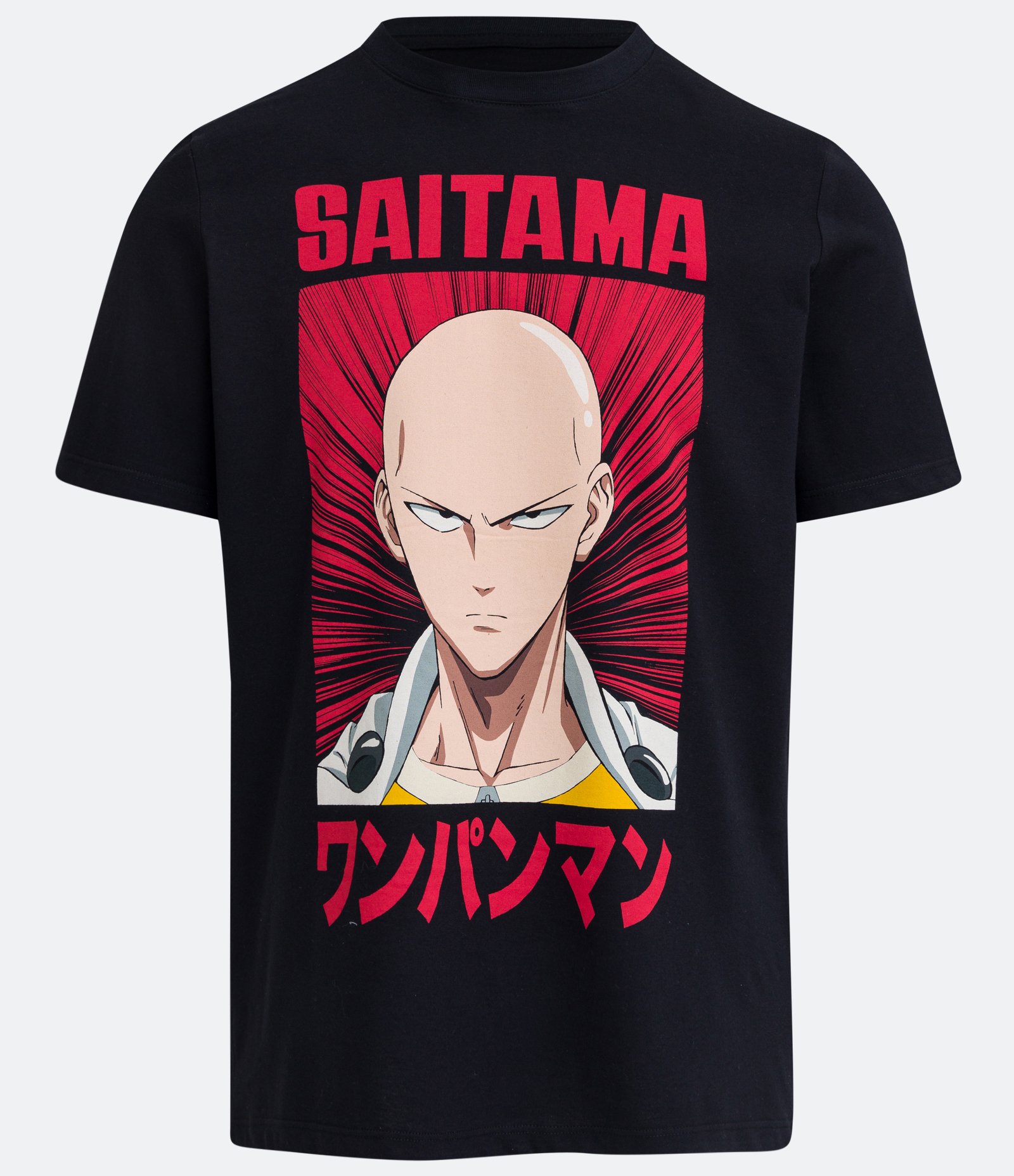 Camiseta Manga Curta em Meia Malha com Estampa Saitama Preto 5