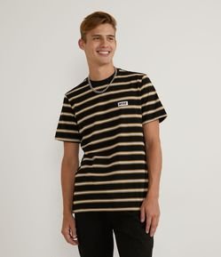 Camiseta Manga Curta Meia Malha Listrada