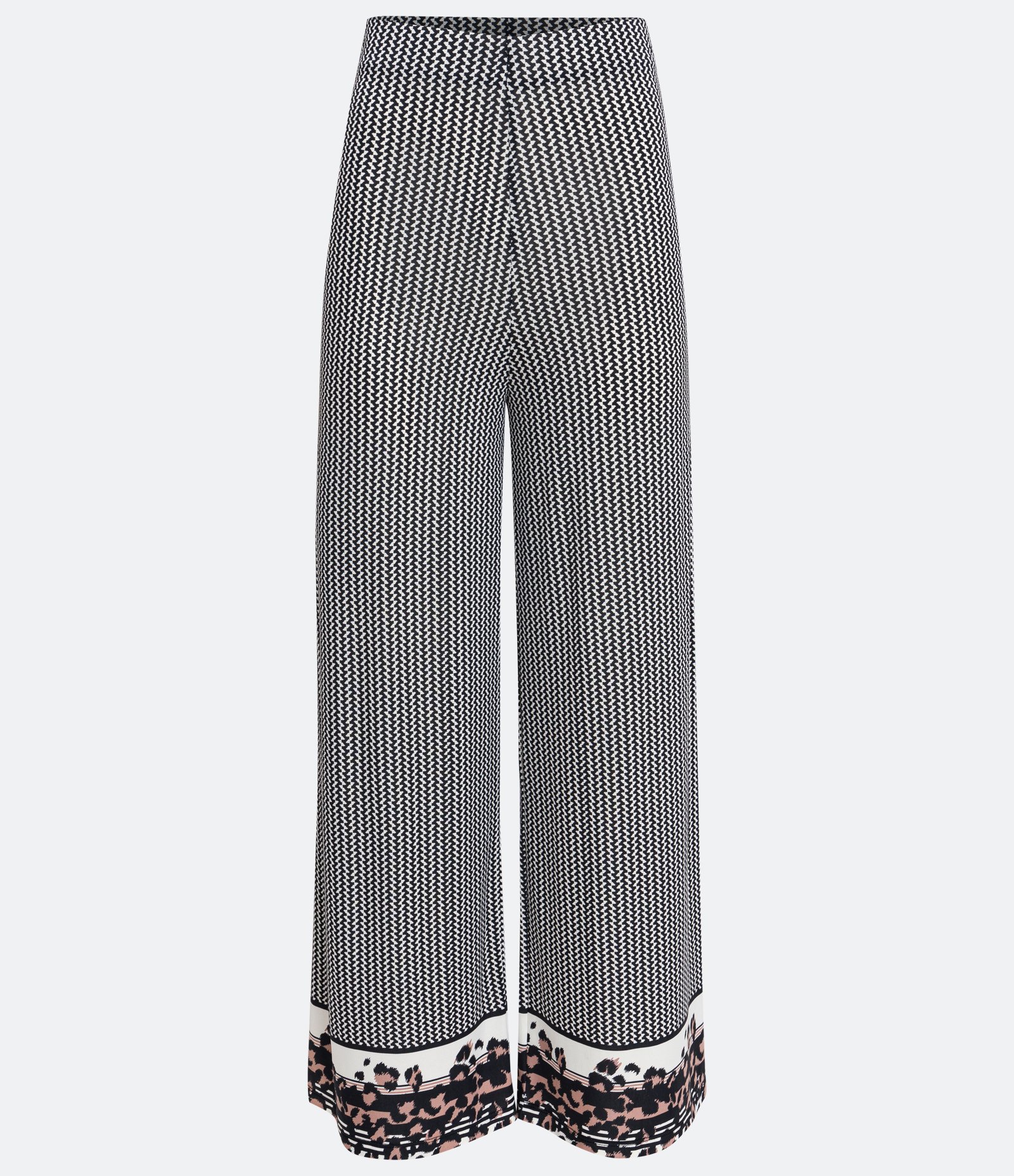 Calça Pantacourt Jersey com Mix de Estampas Preto 2