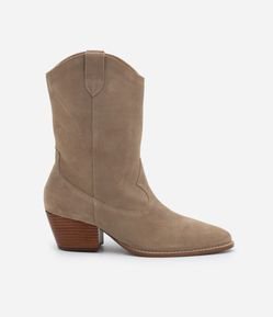 Bota Cano Médio Western com Bico Redondo