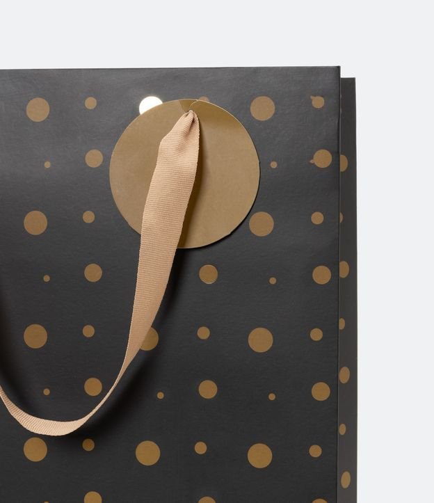 Embalaje de Regalo con Estampado Lunares con Tarjeta Negro 3
