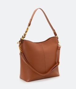 Bolsa Shoulder Hobo com Detalhe de Corrente na Alça
