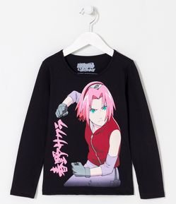 Camiseta Infantil com Estampa de Sakura - Tam 5 a 14 anos