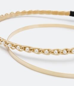 Kit 02 Tiaras Finas com Pérolas