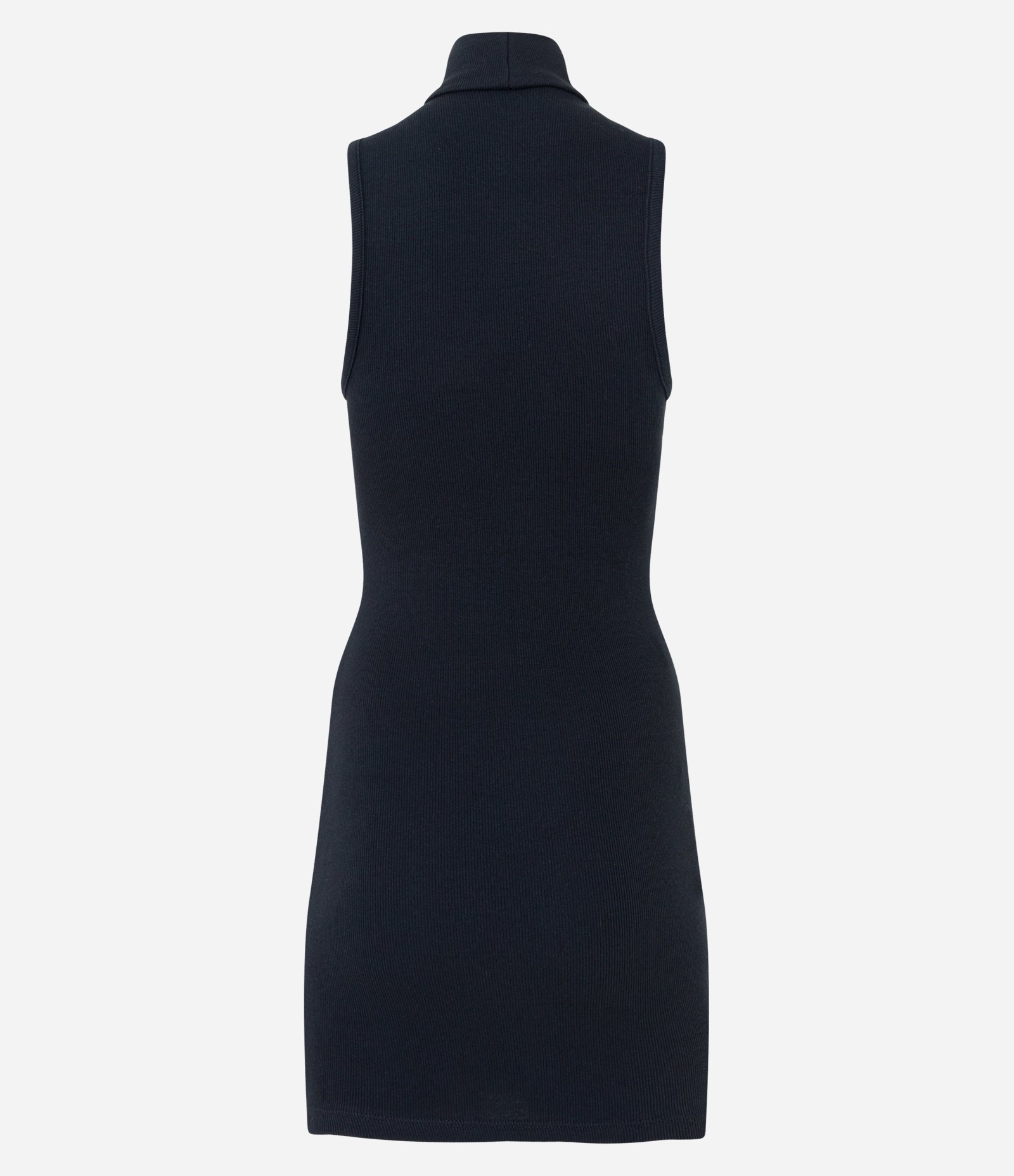 Vestido Curto Básico Canelado com Gola Alta 3