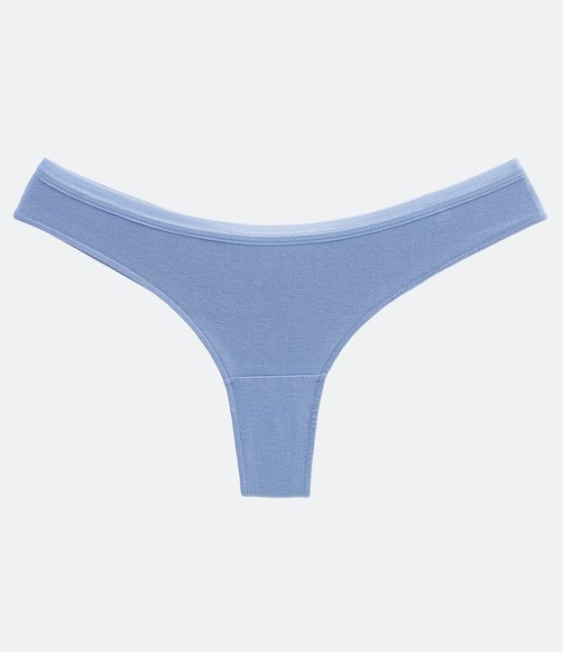 Bombacha Bikini Hilo Doble en Algodón con Cintura Elástica Azul 4