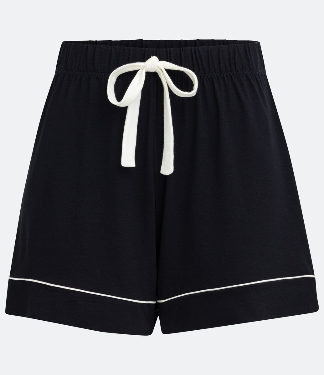 Short De Pijama Em Viscolycra Com Detalhes Contrastantes Preto short-de-pijama-em-viscolycra-com-detalhes-contrastantes-preto