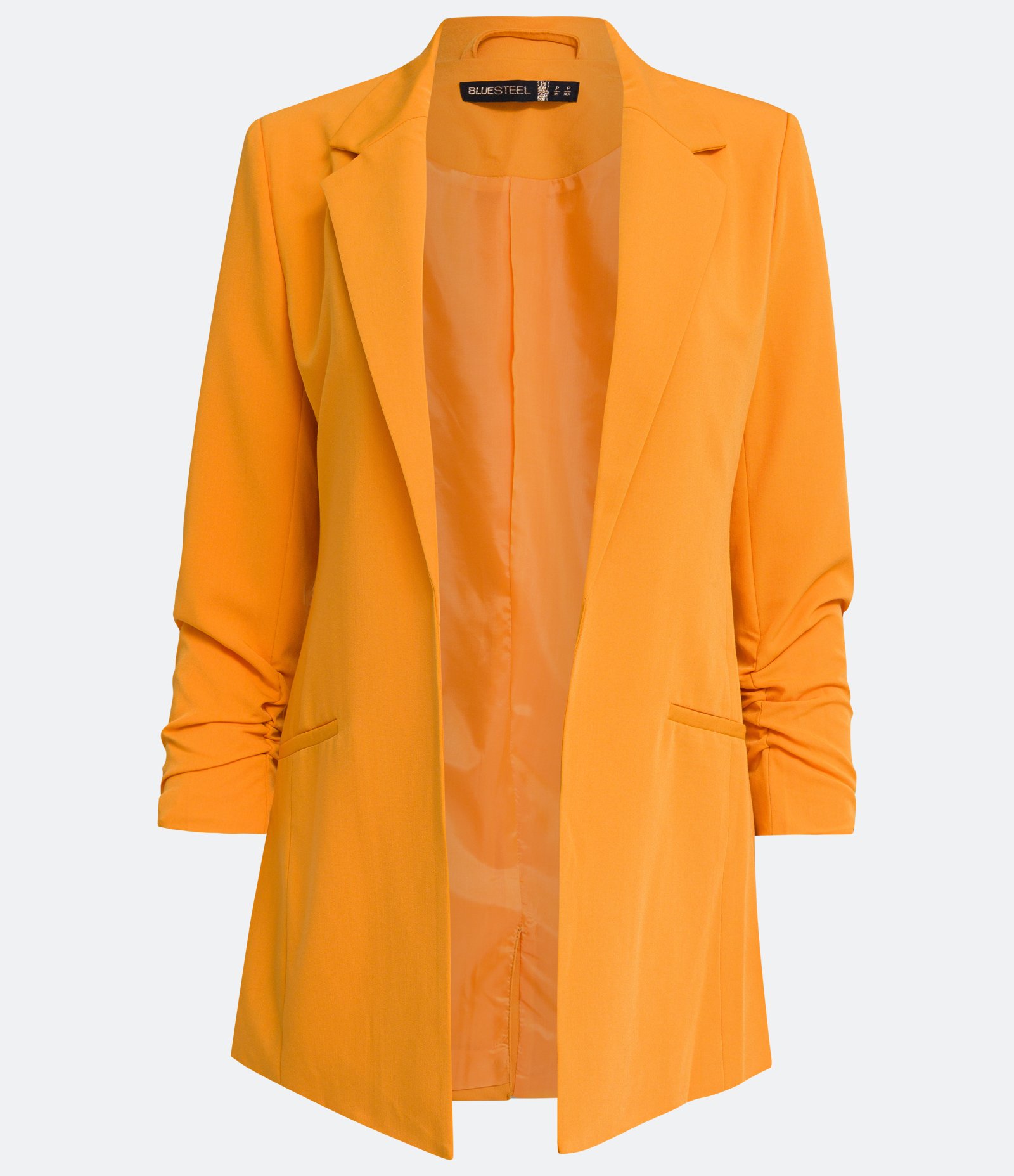 Blazer Alfaiataria Alongado em Crepe com Franzidos nos Punhos 6