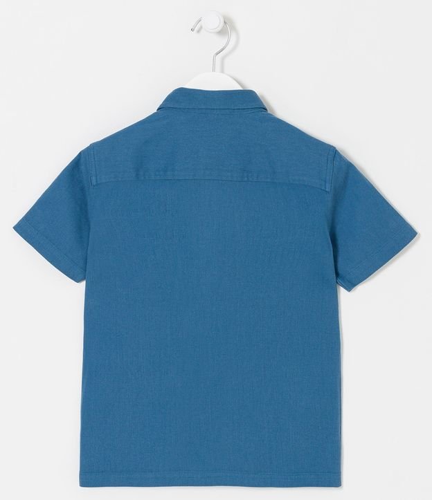 Camisa Infantil con Bolsillos - Talle 5 a 14 años Azul 2