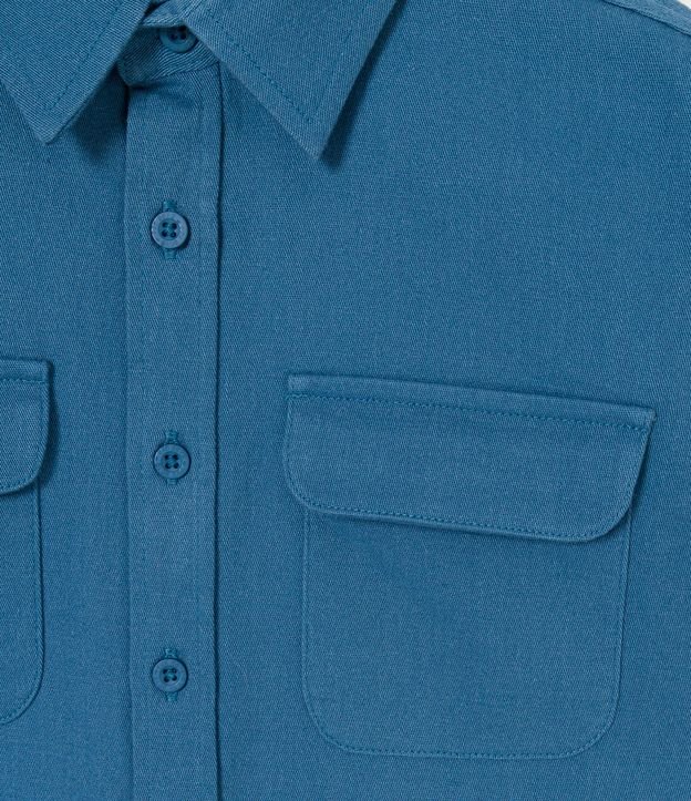 Camisa Infantil con Bolsillos - Talle 5 a 14 años Azul 3