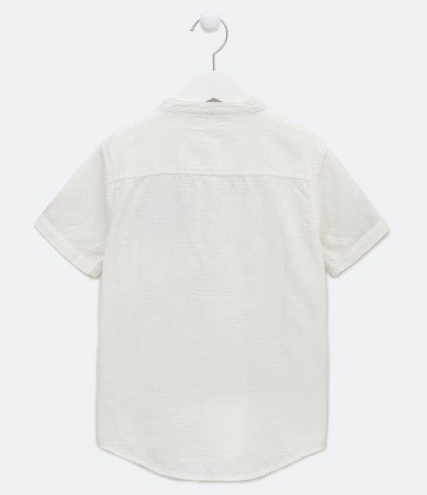 Camisa Ancha Infantil con Textura y Botones - Talle 5 a 14 años Blanco 2