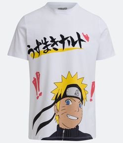 Camiseta em Algodão Mana Curta com Estampa Naruto