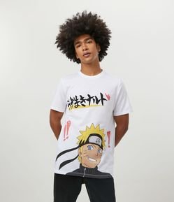 Camiseta em Algodão com Estampa Naruto