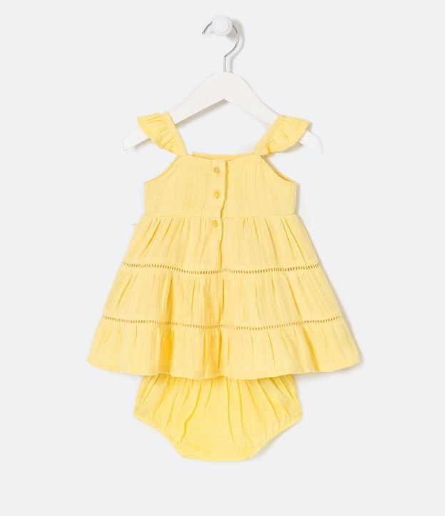 Vestido Infantil Texturizado con Bombacha - Talle 0 a 18 meses Amarillo 2