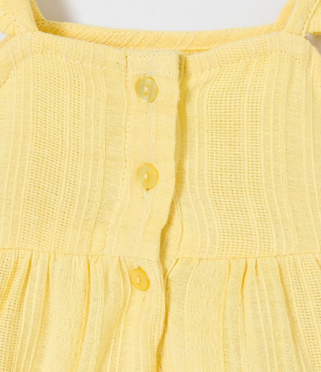 Vestido Infantil Texturizado con Bombacha - Talle 0 a 18 meses Amarillo 4