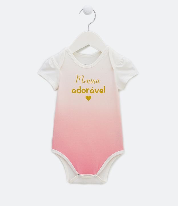 Body Infantil Dip Dye com Lettering Menina Adorável- Tam 0 a 18 Meses