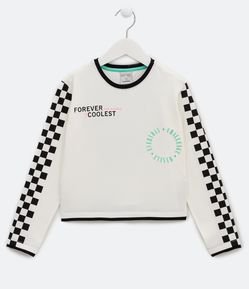 Blusa Infantil com Estampa Xadrez Grid - Tam  5 a 14 Anos
