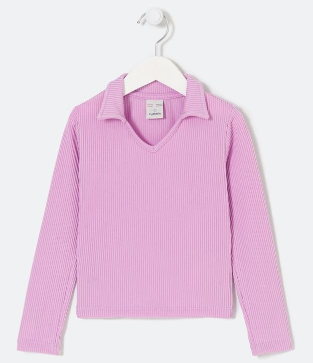 Blusa Cropped Infantil Canelada com Golinha - Tam 5 a 14 anos