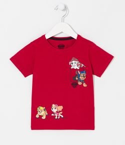 Camiseta Infantil Manga Curta com Estampa da Patrulha Canina