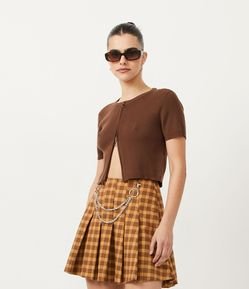 Blusa em Tricô com Zíper Duplo Frontal