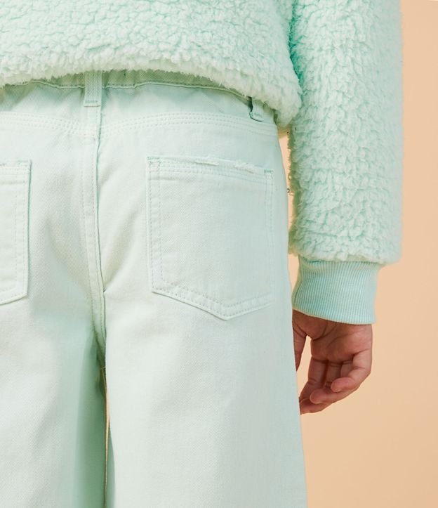 Calça Wide Leg Infantil em Jeans com Barra Desfiada - Tam 5 a 14 anos 7