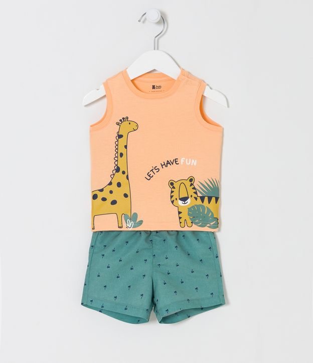 Conjunto Infantil com Estampa de Bichinhos - Tam 0 a 18 meses