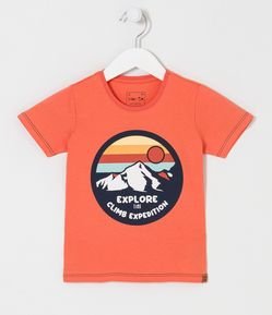 Camiseta Infantil com Estampa de Montanha - Tam 2 a 5 anos