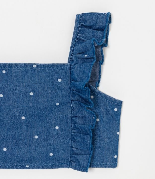 Conjunto Infantil en Jeans con Estampado de Lunares - Talle 1 a 5 años Azul 4