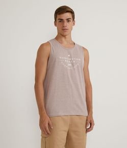 Regata Regular em Algodão com Estampa Tropical