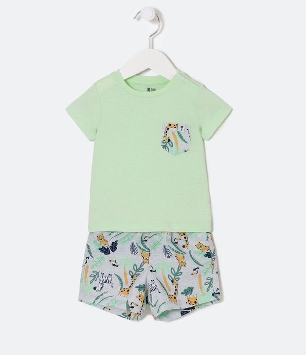 Conjunto Infantil com Estampa de Bichinhos - Tam 0 a 18 meses