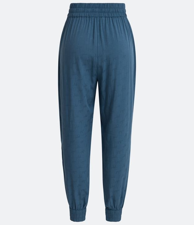 Pantalón Jogger en Viscosa con Estampado Elefantes Azul 6